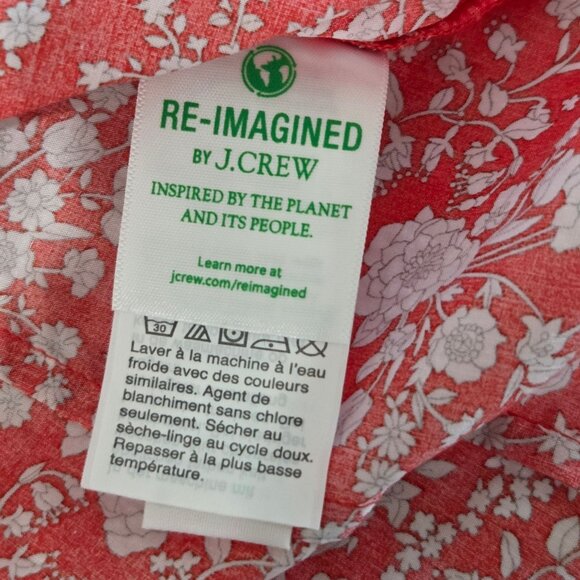 J. Crew Slim Perfect Shirt XS In Liberty Summer Blooms Print Red Long Sleeve Top - Picture 9 of 12